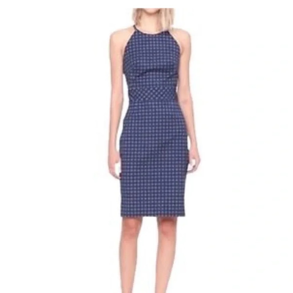 Banana Republic Denim Gingham Halter Dress 4P